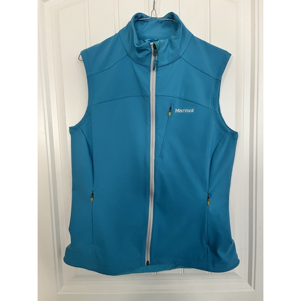 Marmot Turquoise Softshell Full Zip Vest Women's Size Large Athletic Hiking 776